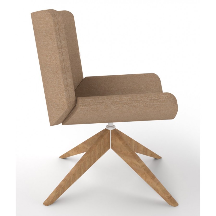 Review Upholstered Lounge Chair With Wooden Pyramid Base